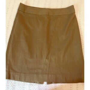 Banana Republic Size 14 Tan Pencil Short Skirt CLASSIC Preppy Academia stretch